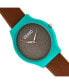 ფოტო #2 პროდუქტის Unisex Glitter Brown Leatherette Strap Watch 36mm