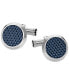 ფოტო #1 პროდუქტის Unisex Meisterstück Classic Stainless Steel with Blue Lacquer Inlay Cuff Links 112904