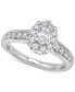 ფოტო #1 პროდუქტის GIA Certified Diamond Oval Halo Engagement Ring (1 ct. t.w.) in 14k White Gold