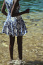Фото #3 товара Мини-платье из ткани с принтом с ажурной вышивкой ZARA