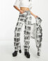 Calvin Klein Jeans co-ord high rise straight leg jeans in photo print Голубой, W29 - фото #4