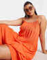 Influence Plus maxi beach dress in bright orange