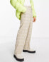 Фото #2 товара ASOS DESIGN wide leg smart trousers with lime green highlight check