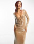 Фото #8 товара Barot sequin maxi dress in cream