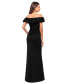 Фото #2 товара Women's Ruffled Off-The-Shoulder Pleated Gown