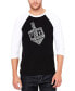 Men's Hanukkah Dreidel Raglan Baseball Word Art T-shirt