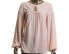 Studio M Women's Long Sleeve Tiered Trim Blouse Shirt Top Blush Size M