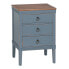 Nightstand Blue Natural Fir wood MDF Wood 50 x 38 x 72 cm