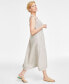 Фото #3 товара Women's 100% Linen Ladder-Stitch Midi Dress, Created for Macy's