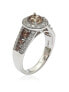 ფოტო #2 პროდუქტის Suzy Levian Bridal Sterling Silver Cubic Zirconia Engagement Ring