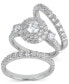 Фото #1 товара Diamond Double Halo 3-Pc. Bridal Set (3 ct. t.w.) in 14k White Gold