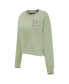 Фото #3 товара Women's Green Detroit Tigers Neutral Oversized Boxy Cropped Pullover Sweatshirt