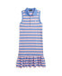 Big Girls Striped Stretch Mesh Polo Dress