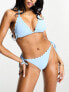 Фото #2 товара Peek & Beau Exclusive mix & match scallop tie side bikini bottom in pastel blue
