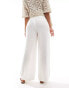 Фото #2 товара ONLY linen mix wide leg trouser in white