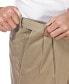 Men's Premium No Iron Khaki Classic Fit Pleat Hidden Expandable Waist Pants