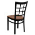 Фото #2 товара Hercules Series Black Window Back Metal Restaurant Chair - Cherry Wood Seat