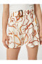 Фото #10 товара Шорты женские Koton - Коричневые шорты с поясом, складками и карманами