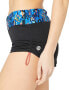 Фото #2 товара TYR Anzan Della Women's 168455 Blue Coral Black Boyshort Bikini Bottom Size 8