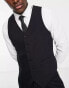 Noak premium wool-rich skinny suit waistcoat in black Chest 42 Regular - фото #6