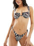 Free Society underwire ruched front bikini top in butterfly print