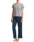 ფოტო #1 პროდუქტის Women's Short-Sleeve V-Neck Sleep Tee