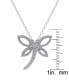 Silver-Plated Cubic Zirconia Dragonfly Pendant Necklace