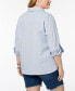 Фото #2 товара Plus Size Cotton Utility Shirt, Created for Macy's