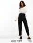 ASOS DESIGN Petite seamed waist tailored trouser in black