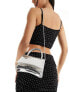 Фото #5 товара True Decadence glitter clutch bag in silver croc