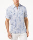 Фото #1 товара Tasso Elba 159212 Men's Thatch - Print Button Down Blue Cambo Shirt Sz. XL