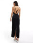 Фото #3 товара Threadbare Diana jersey maxi cowl neck dress in black