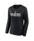 Фото #2 товара Women's Black Las Vegas Raiders Plus Size Foiled Play Long Sleeve T-shirt
