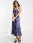 Topshop bridesmaid contrast insert detail slip dress in navy