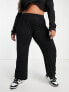 Фото #3 товара Yours pleated wide leg tailored trouser in black