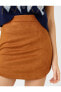 Фото #32 товара Юбка женская Koton Юбка Mini с высокой талией в виде замшевой асимметричной нарезки