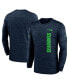 ფოტო #1 პროდუქტის Men's College Navy Seattle Seahawks 2024 Sideline Velocity Performance Long Sleeve T-Shirt