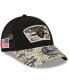 Фото #1 товара Men's Black-Camouflage Las Vegas Raiders 2021 Salute To Service Trucker 9FORTY Snapback Adjustable Hat