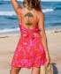 Women's Floral Print Twist Mini Beach Dress