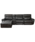 Фото #3 товара Hutchenson 127.5" 4-Pc. Zero Gravity Leather Sectional with 1 Power Recliner, Chaise and Console, Created for Macy's