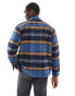 Lee borg sherpa check overshirt in blue