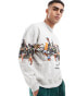 Abercrombie & Fitch F1 pit stop print sweatshirt in grey marl Серый, L - фото #1