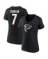 ფოტო #2 პროდუქტის Women's Bijan Robinson Black Atlanta Falcons Icon Name and Number V-Neck T-shirt