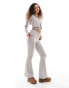 Фото #1 товара Lioness knit foldover waist flared trousers co-ord in light grey