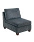 1 Piece Armless Chair Only Grey Chenille Fabric Modular Armless Chair Cushion Seat Living Room Furniture