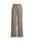 Plus Size Brushed Flannel High Rise Pleated Wide Leg Pants