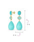 ფოტო #8 პროდუქტის Unique Geometric dangling Teardrop Ball Teardrop Multi Shape Oval & 3 Multi-Tier Natural Gemstone Party Dangling Earrings for Women in 14K Yellow Gold Plated