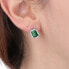 Фото #3 товара Серебряные серьги с зелеными кристаллами Tesori SAIW57