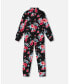 Фото #1 товара Girl Two Piece Thermal Underwear Set Black Printed Roses - Child