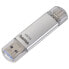 Фото #1 товара Hama C-Laeta - 32 GB - USB Type-A / USB Type-C - 3.2 Gen 1 (3.1 Gen 1) - 70 MB/s - Silver